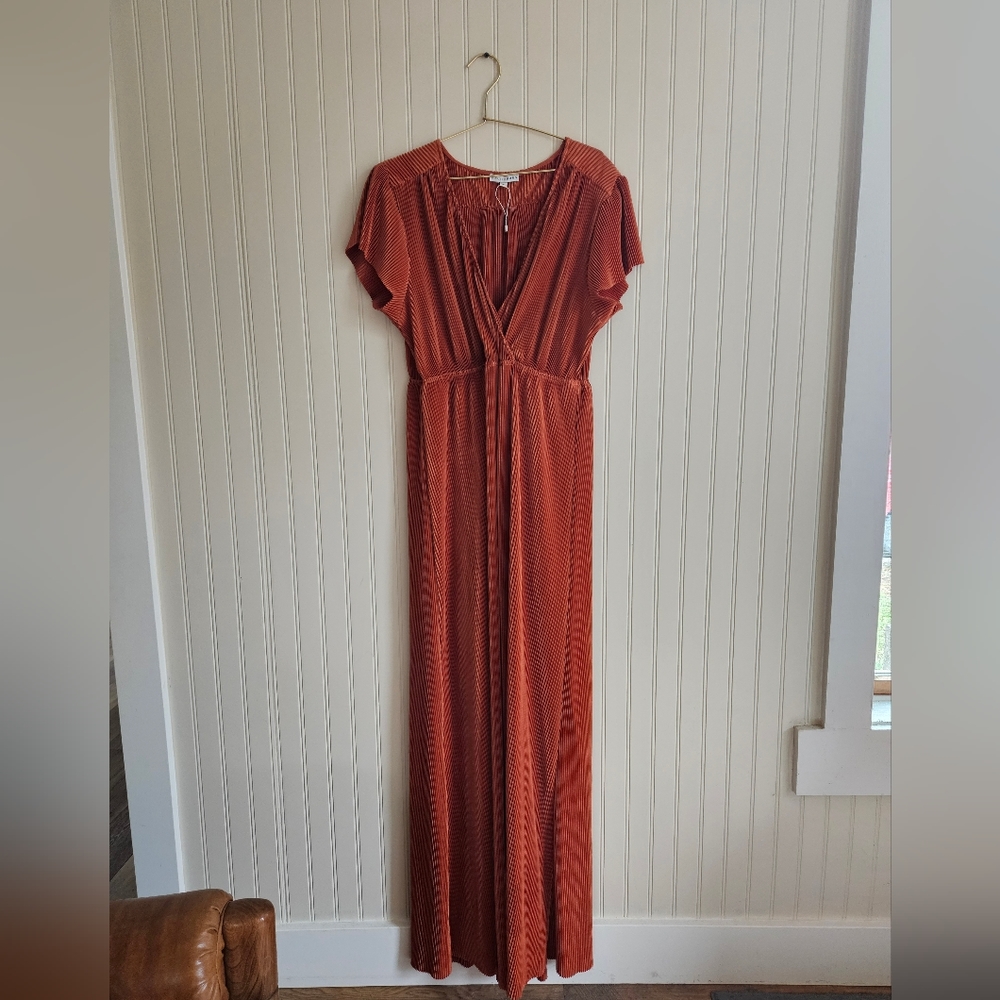 Baltic Born maxi dress burnt orange krinkle short sleeve photography xxl…